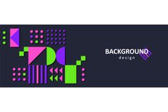 Geometric shapes design, modern bauhaus neon colors backgrou Product Image 1