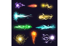 Cartoon magic energy. Magical laser gaming effect, force fu Product Image 1