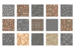 Pavement stones. Street cobblestone tile path, sidewalk and Product Image 1