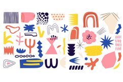 Abstract organic shapes. Floral nature doodle figures, cute Product Image 1