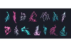 Cartoon lightning effect. Thunderbolt strike comic sprite as Product Image 1