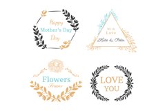 Hand drawn invitation label. Beautiful elegant geometric fra Product Image 1
