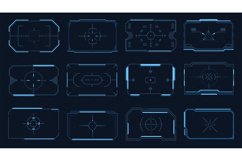 HUD square target. Futuristic user interface frames and bord Product Image 1