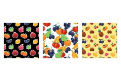 Cartoon fruit pattern. Seamless print of fresh exotic fruits Product Image 1