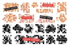 Censored square elements black and beige colors. Pixel blur Product Image 1