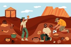 Archaeological excavations. Funny archaeologist characters w Product Image 1