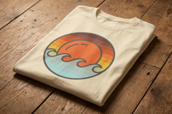 Ocean Sunset Waves Retro Style Travel Logo Product Image 3