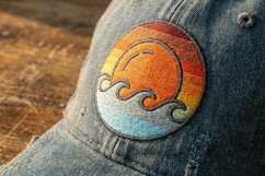 Ocean Sunset Waves Retro Style Travel Logo Product Image 2