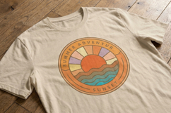 Summer Adventure Sunset Ocean Waves Badge Product Image 2