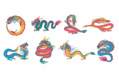 Asian dragons. Chinese mythological creatures, ancient legen Product Image 1