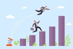 Business springboard. Higher jumping to achievement in sky, Product Image 1