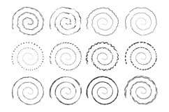 Grunge black spirals collection. Isolated ink brushes circle Product Image 1