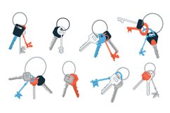 Bunch of keys. Doodle abstract vintage and modern keys with Product Image 1