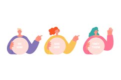 Three genders pronoun, self identification of human. Various Product Image 1