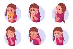 Kids flu. Runny nose. Rhinitis and snuffle symptoms. Child s Product Image 1