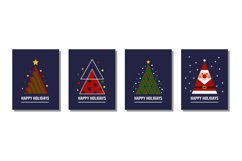 Abstract modern christmas tree cards set. Corporate calendar Product Image 1