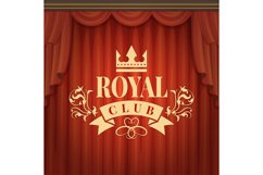 Royal background. luxury template with golden label on red t Product Image 1