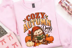 Cozy Autumn Days PNG, Cute Hedgehog Reading Book Fall Product Image 3