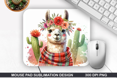 Llama Mouse Pad Sublimation, Animals Mouse Pad PNG Design Product Image 1