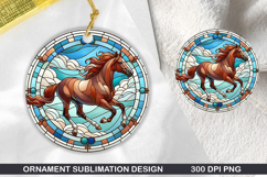 Horse Stained Glass Ornament PNG, Sublimation PNG Design Product Image 1