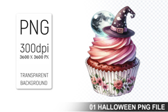 Halloween Witch Cupcake, Halloween Clipart PNG File Product Image 1