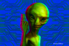 Trippy Anaglyph Alien Photo Effect Template Product Image 1