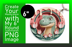 Stylish Circle Design for Coasters , Cute Dino Product Image 1