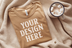 Christmas Bella Canvas 3001 Heather Mustard Folded Tshirt Mo Product Image 1