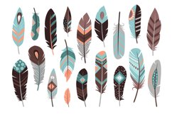 Colored feathers vector icons isolated on white background. Product Image 1