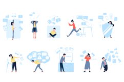 Info flow stress people overload. Info work data and enterta Product Image 1