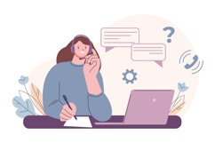 Online virtual assistant. Psychology support, female in head Product Image 1