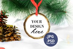 Wood Ornament Mockup PSD, White & Black Wood Ornament Mockup Product Image 2