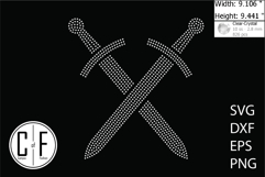 Crossed Swords Rhinestone Template Product Image 1