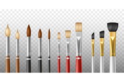 Realistic artistic brushes. Different art paintbrushes, natu Product Image 1