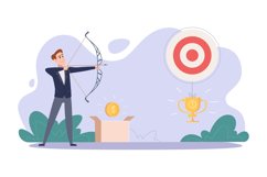 Business goal setting. Active business characters shooting w Product Image 1