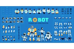 Robot elements kit. Cute cyborg character and different repl Product Image 1