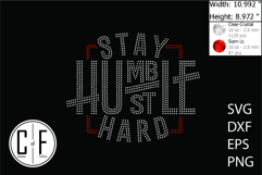 Stay Humble And Hustle Hard Rhinestone Template Product Image 1