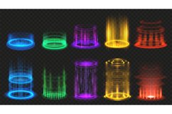 Magic portals. Aura glow effect, vertical teleport portal be Product Image 1