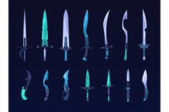 Fantasy sword weapon. Battle competition set of medieval bla Product Image 1