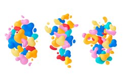Liquid shapes 3d abstract compositions. Colorful plastic or Product Image 1