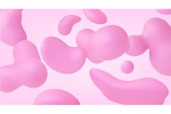Abstract 3d shapes flow, liquid pink feminine blob and bubbl Product Image 1
