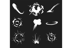 Comic energy explosion. Trace from movements, clouds and spa Product Image 1