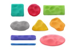 Plasticine. Geometric colored shapes of plasticine decent v Product Image 1