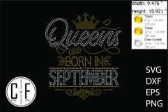 Queens Are Born In September Rhinestone Template Product Image 1