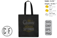 Queens Are Born In September Rhinestone Template Product Image 3
