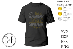 Queens Are Born In September Rhinestone Template Product Image 2