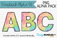 Rainbow Alcohol Ink Doodle Letters | sublimation alphabets Product Image 1