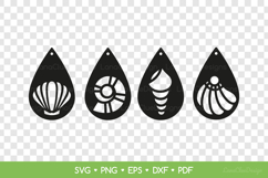 Teardrop Seashell Earrings SVG, Summer Jewelry Template Product Image 2