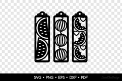 Watermelon Bookmarks SVG Cut Files, Summer Papercut Template Product Image 2
