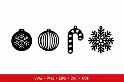 4 Christmas Earrings SVG, Christmas Jewelry Template Product Image 2
